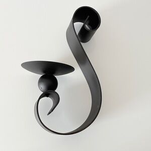 Heavy Iron Wall Sconce Large Pillar Candle Holder Gothic Castle Brutalist Decor